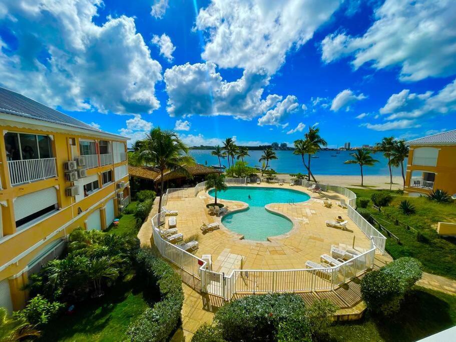 Superbe Studio Lumineux, Vue Sur Piscine Et Mer Baie Nettlé Extérieur photo